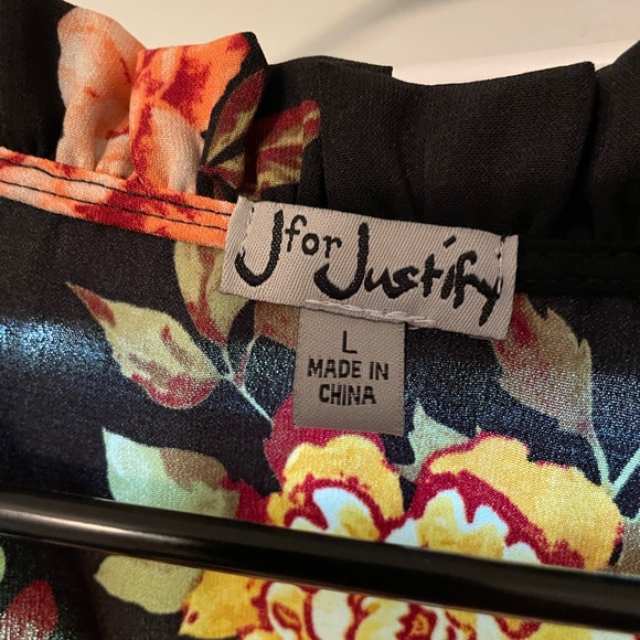 J for Justify Black Floral Long Sleeve Dress - Picture 3 of 4